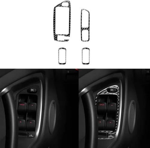 Vista 8 de Adhesivo de fibra de carbono real para interior de coche compatible con Subaru Legacy Outback 2005 2006 2007 2008 2009 4 piezas accesorios