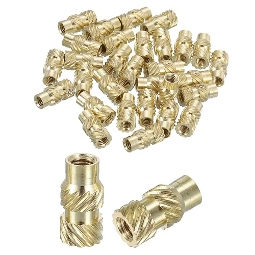 Vista 72 de uxcell Tuercas de inserción moleteadas, 100 piezas M1 x 1.5mm L x 2mm DE 3D Impresión de latón Tuercas de inserción roscadas hembras Insertos