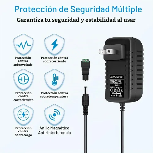 Vista 3 de Fuente de alimentación de 5 V, CC 5 voltios 3A 15 W fuente de alimentación LED, convertidor de CA 100-240V a CC 5V, adaptador de corriente