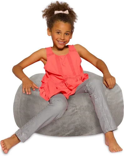 Vista 16 de Posh Creations - Sillón puff para niños, adolescentes y adultos, incluye funda extraíble y lavable a máquina, tamaño mediano de 27 pulgadas, lona
