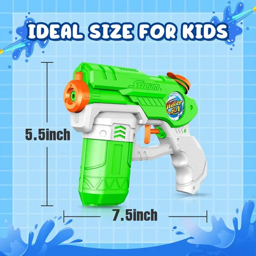 Vista 2 de Pistolas de agua para niños, paquete de 6 pistolas de chorro de agua de 220 CC de capacidad de 15 a 20 pies, pistola de agua para niños y niñas