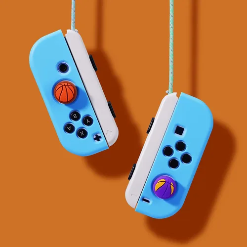 Vista 7 de 4 empuñaduras para el pulgar de Nintendo Switch Joy-Con Joystick, lindos accesorios de silicona suave compatibles con Nintendo Switch OLED Lite