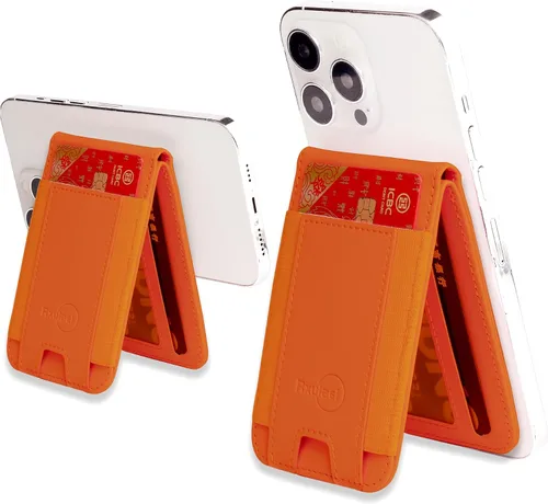 Vista 9 de Cartera magnética elástica para iPhone de cuero magnético con soporte ajustable [capacidad para 9 tarjetas] teléfono para Apple 12 13 14 15 negro 1