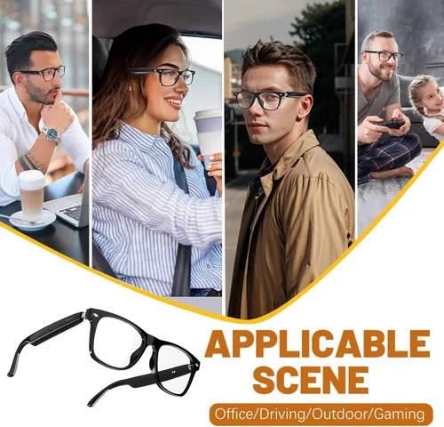Vista 7 de Gafas inteligentes Bluetooth para hombres y mujeres con lentes anti luz azul y altavoces abiertos