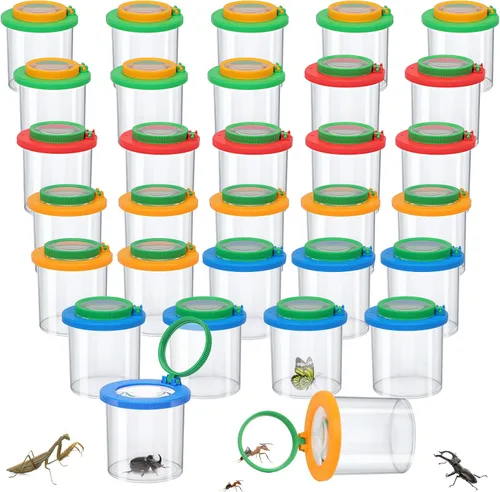Vista 8 de Coopay Caja de insectos con aumento de 4 piezas, visor de insectos, jaula para insectos criadores, contenedor, jaula para atrapar insectos, kit