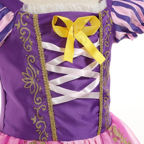 Vista 5 de Purple Princess Dresses for Girls Toddler Costume for Girls Kids Dress Up clothes with Accessories Birthday Cosplay Christmas