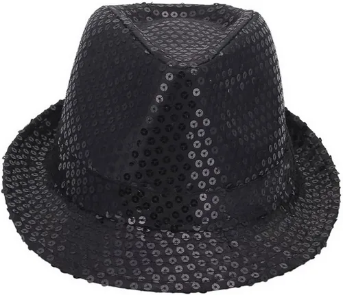 Vista 2 de Aniler Sombrero Fedora unisex de lentejuelas de color sólido