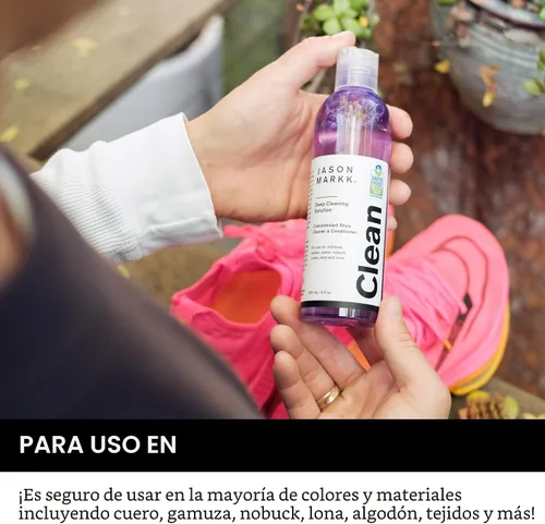 Vista 3 de Jason Markk Cuidado de Zapatos y Deportivas, Limpieza de Zapatos, Limpia y Acondiciona Calzado, Púrpura, 8 fl oz (paquete de 1)