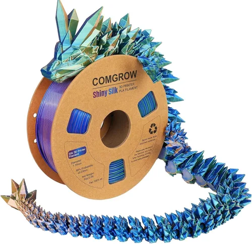 Vista 16 de Comgrow - Filamento para impresora 3D de seda PLA, color dual 2 en 1 negro y verde, filamento PLA para impresión 3D de 1.75mm, precisión dimensional