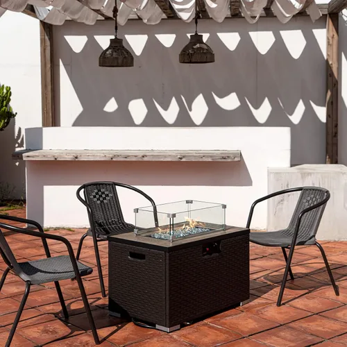 Vista 3 de GASPRO - Diamantes de cristal de fuego de 10 libras - Cristal de fuego transparente de 1 pulgada para fogatas de propano, rocas de cristal