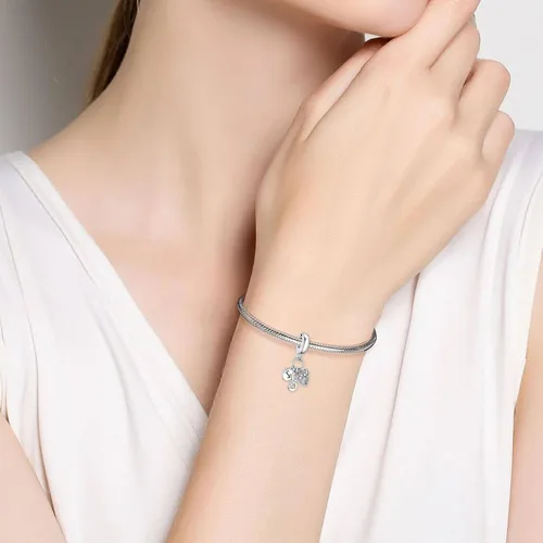 Vista 3 de VALGACLS Dijes de plata de ley 925 con forma de corazón para pulseras y collares, día de San Valentín, día de la madre, joyería para mujer