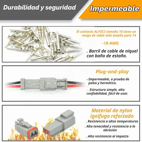 Vista 3 de Kit de conectores Deutsch de 116 piezas, DT 2, 3, 4, 6, 8, 12 pines, conectores eléctricos impermeables IP67 con enchufe con 40 pares, tamaño 16
