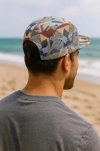 Vista 5 de Gorra de 5 paneles Diseños únicos multicolor Gorras para hombres y mujeres Grande o XL