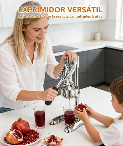 Vista 7 de Exprimidor manual profesional de acero inoxidable prensa de mano para naranja, limón