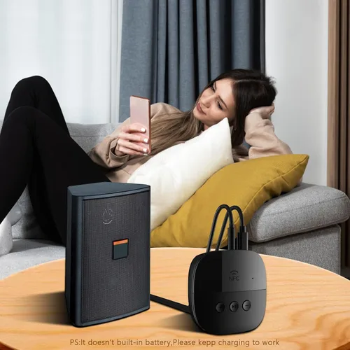 Vista 6 de eppfun Receptor Bluetooth 5.2, adaptador de audio Bluetooth con NFC, USB, ranura para tarjeta TF, AUX/RCA de 0.138 in para sistema estéreo