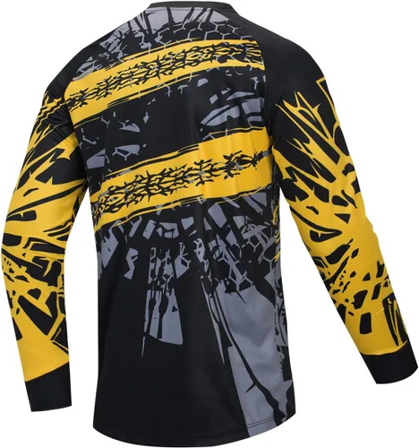 Vista 83 de Hotlion Camiseta de ciclismo para hombre, manga larga, MTB Motocross, ropa de carreras todoterreno