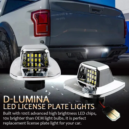 Vista 6 de Luz LED de matrícula para Chevy Silverado GMC Sierra C/K 1988-1999 Cromo