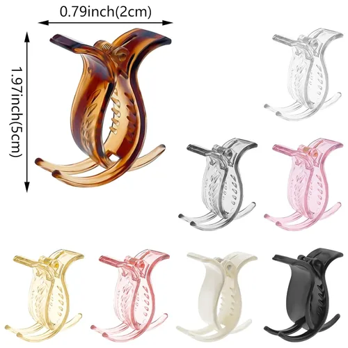 Vista 2 de 8 pinzas para cola de caballo de colores brillantes para trenzar moños, pasadores franceses de sujeción fuerte y pinzas de mandíbula para el cabello