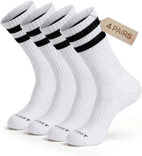 Vista 17 de MONFOOT 3-8 pares de calcetines deportivos acolchados para mujeres y [Sólido] Negro (8 Pares)
