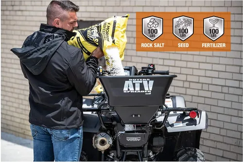 Vista 6 de Buyers ATVS100 esparcidor eléctrico de 10 voltios, 100 libras, para vehículos todo terreno