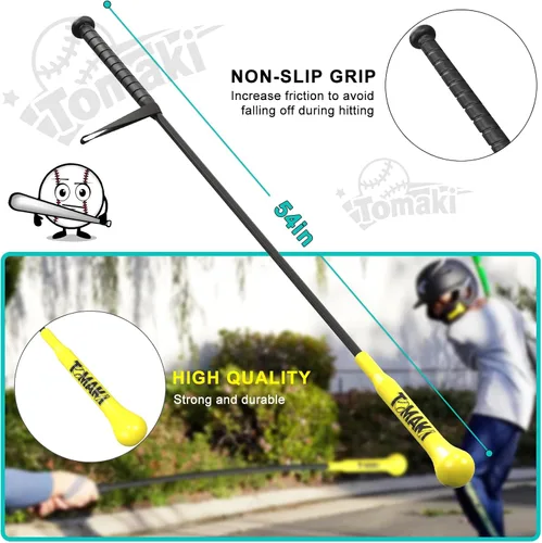 Vista 4 de Hitting Stick Batting Swing Trainer, Batting Practice Equipment for Baseball and Softball, Ideal One-on-One Coaching Tool for Baseball 54