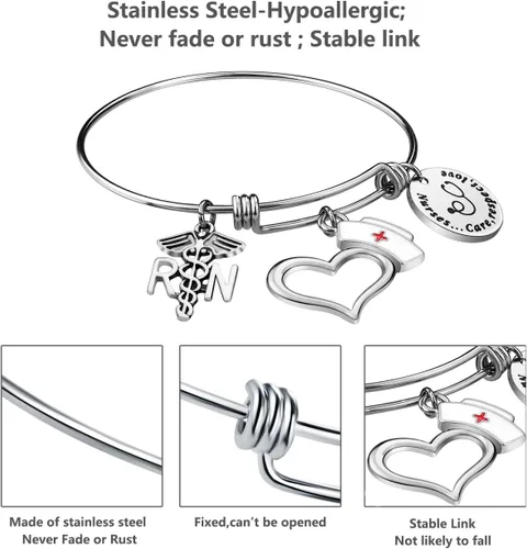 Vista 2 de Regalos de enfermera para mujeres Pulsera de enfermera, regalos de graduación de enfermería, regalos de enfermera, regalos de enfermera, regalos