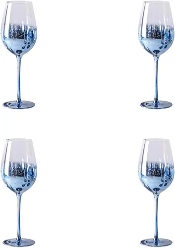Vista 14 de Juego de 2 copas de vino de cristal azul, copas de cielo estrellado para boda y champán (2, flauta de champán, cielo estrellado azul)