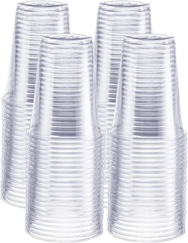 Vista 7 de GUSTO [355 ml - 100 unidades] Vasos de plástico transparente de PET para fiestas - Ideales para bebidas frías, batidos y fiestas