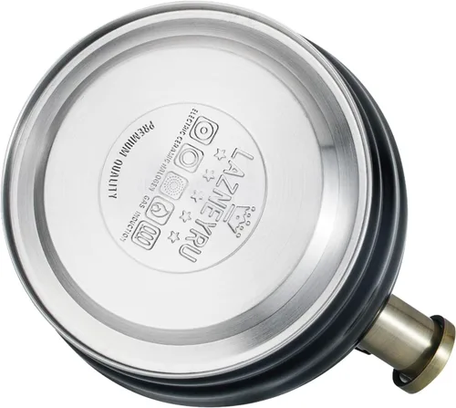 Vista 6 de Tetera de Té para Estufa Superior con Silbato, Tetera de 3.2 Quarts de Acero Inoxidable con Asa Ergonómica Resistente al Calor