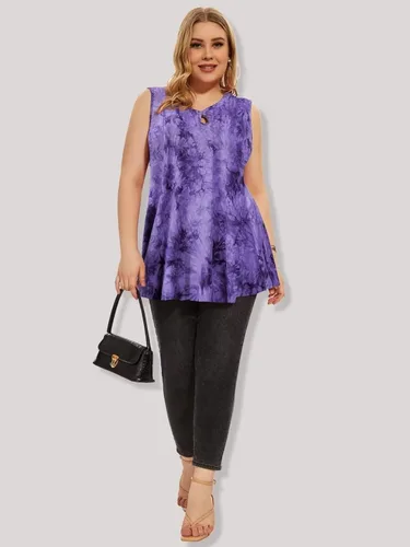 Vista 6 de LARACE Camisetas sin mangas de talla grande para mujer, camisetas recortadas, ropa de moda, ajuste holgado, blusas sin mangas con nudo torcido
