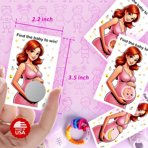 Vista 2 de RokAPary Find the Baby to Win Girl - Juego de rascar para niña, juegos tontos fáciles de jugar, idea divertida, actividad rompehielos para baby