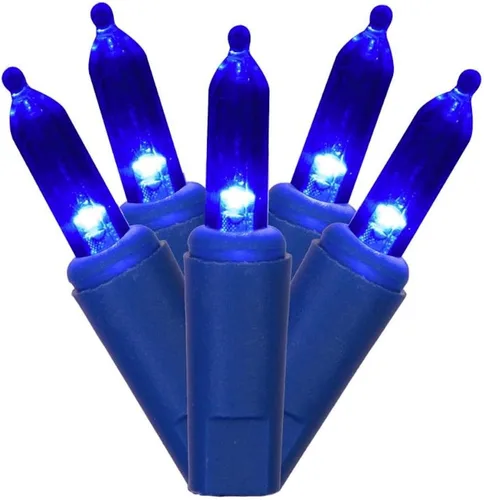 Vista 5 de Vickerman 50 LED luz blanca cálida Dura-Lit en cable negro, 37' cadena de luz de Navidad