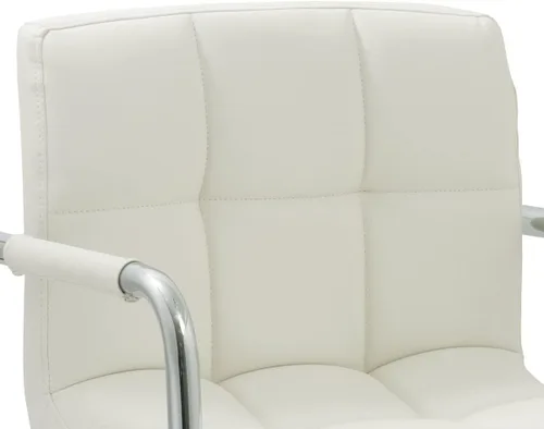 Vista 4 de AC Pacific Taburete de cocina giratorio ajustable contemporáneo con cojín y reposabrazos, 24-33 pulgadas, blanco ACBS15 Daisy White Square