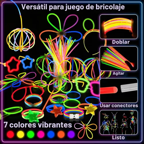 Vista 3 de 647 varillas que brillan en la oscuridad, regalos de fiesta del 4 de julio, suministros de fiesta para adultos, palillos brillantes a granel