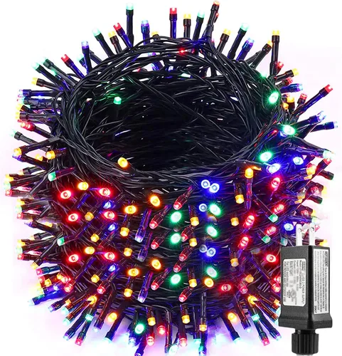 Vista 8 de LYHOPE Luces de Navidad, 98.4 pies, 300 luces LED de hadas de Navidad, luces blancas cálidas y multicolor, con control remoto, 11 modos, luces