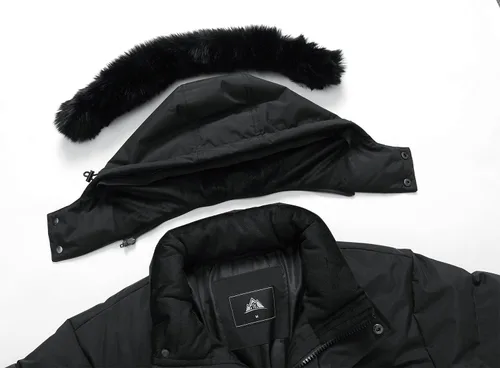 Vista 4 de MOERDENG Men's Winter Snow Coat Water-Resistant Down Parka Warm Puffer Jacket with Detachable Hood