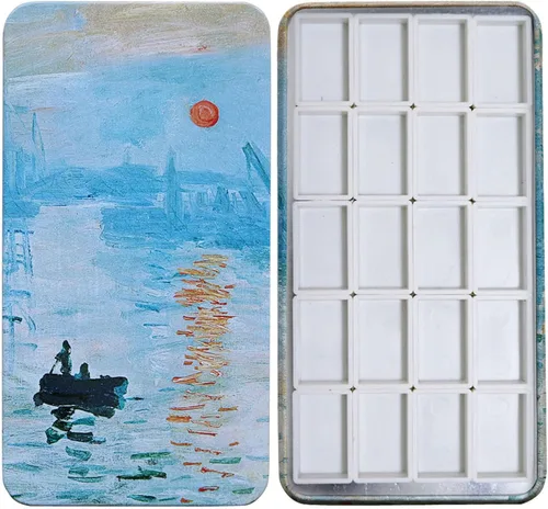 Vista 11 de FCLUB Paleta de latas de acuarela con 20 bandejas vacías completas con rayas magnéticas DIY tu kit de acuarela de viaje
