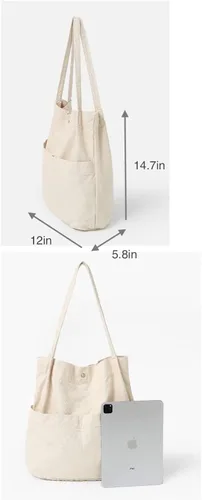 Vista 5 de Jeelow Bolso de lona con bolsillos para hombres y mujeres