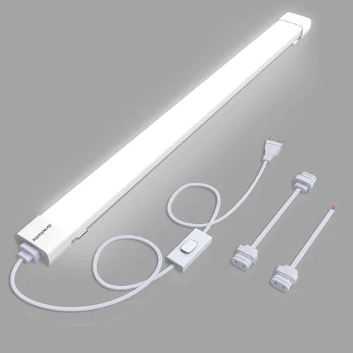 Vista 9 de Luces LED de armario con enchufe, luces de techo enchufables de 17 pulgadas y 1700 lúmenes, luz de tienda impermeable IP66 de 16 vatios, luz