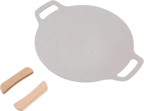 Vista 7 de Diydeg Sartén coreana para barbacoa, parrilla antiadherente, redonda de aluminio, plata, 11.8 in