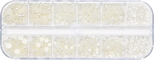 Vista 7 de Perlas planas para uñas, perlas blancas para arte de uñas, perlas de uñas de color AB para arte de uñas, perlas de joyería para uñas, con bolígrafo