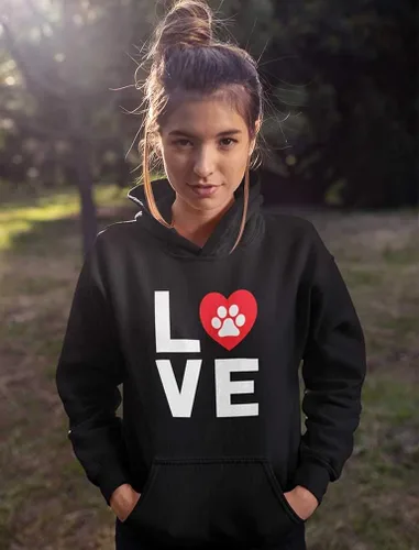 Vista 3 de Tstars Sudaderas con estampado de huellas de perro para mujer, con capucha para amantes de los animales