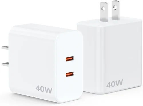 Vista 13 de Paquete de 2 bloques de cargador de pared USB C de 85 W, adaptador de carga USB C de 3 puertos de 100 W tipo C de carga súper rápida para MacBook