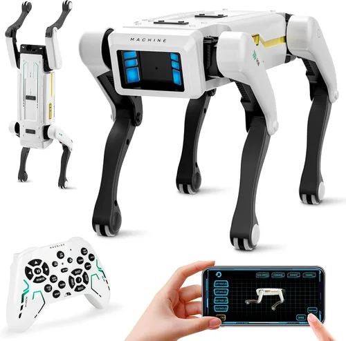 Vista 11 de Kit de perro robot 3 en 1 con ruedas, más de 30 acciones biónicas, voz y control remoto, movimientos programables, batería recargable, juguete