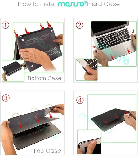 Vista 3 de MOSISO Funda compatible con MacBook Air de 13 pulgadas (A1369 y A1466, versión anterior 2010-2017), carcasa rígida de peonía de plástico, cubierta