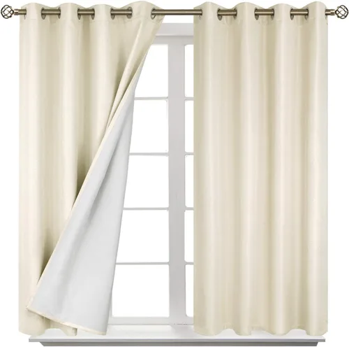 Vista 35 de BGment - Cortinas blackout blancas para dormitorio de 84 pulgadas de largo, juego de 2 paneles, cortinas para dormitorio con aislamiento térmico