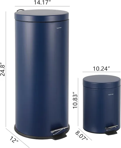 Vista 4 de happimess HPM1000B Oscar - Bote de basura de 8 galones con mini bote de basura gratis, moderno, a prueba de huellas dactilares para el hogar