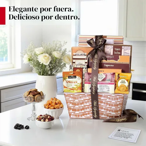 Vista 3 de Broadway Basketeers Condolences - Cesta de regalo gourmet, canastas de regalo de comida Kosher para la entrega, caja de paquete de cuidado perfecto