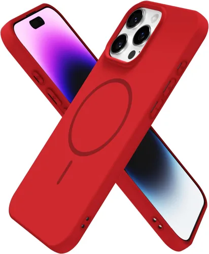Vista 225 de Oakxco Funda de Silicona Mag Safe para iPhone 12 Pro Max, Funda Magnética Delgada y Fina Compatible con Carga Inalámbrica MagSafe, Bonita Funda