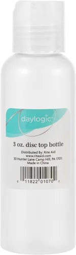 Vista 2 de Daylogic Botella de disco, contenedor para champú, acondicionador y loción, transparente, botellas de plástico, tapa superior de disco, recargable